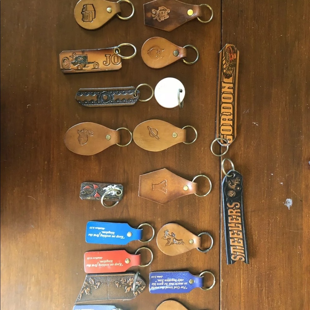 21 Hand Stamped And Riveted Leather Keychains